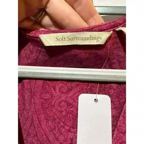 NWT Soft Surroundings Hyannis PXL Paisley Maxi Tapestry Dress 3/4 Sleeve V-Neck - Picture 9 of 11